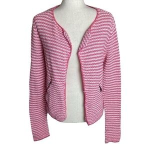 Boden pink Soho Knitted Open Front Cardigan Jacket size 8 Barbiecore